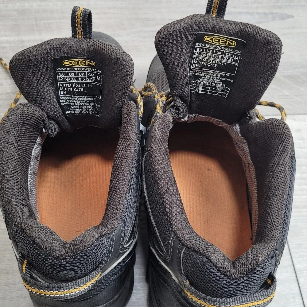 🥾Keen Work Boot Mens 9.5EE Leather Lansing Mid Waterproof Steel Toe EH Slip Res